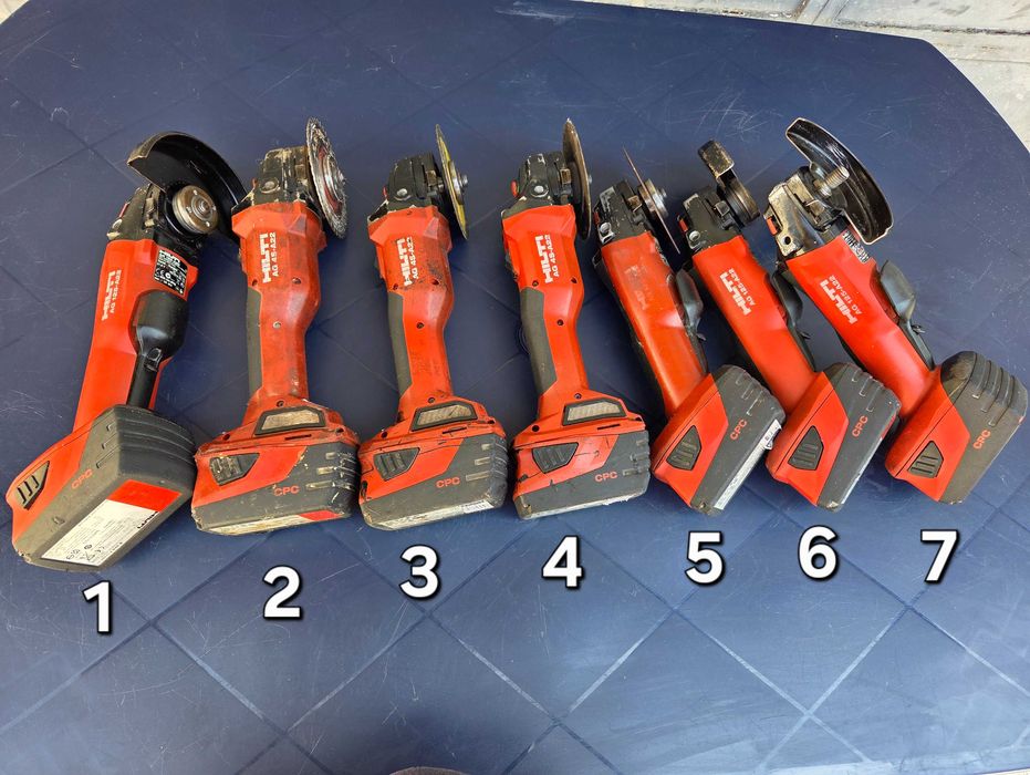 ПРОФЕСИОНАЛНИ Акумулаторни Ъглошлайфи HILTI 22V (125 мм) - ОТЛИЧЕН