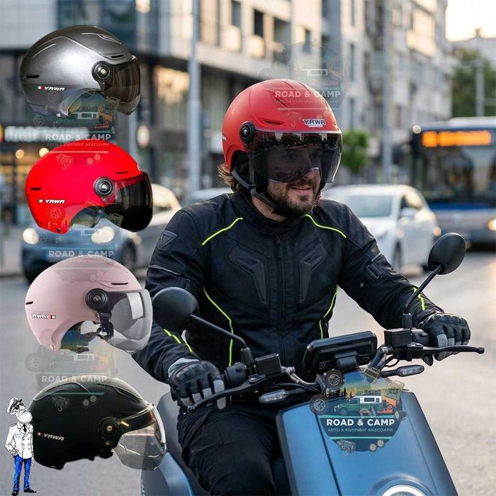 Каска с Подвижен визьор YAWA Aviator за мотор, скутер, 4 цвята