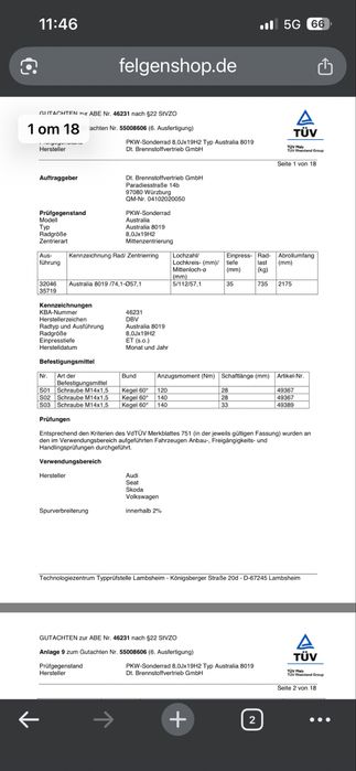 Джанти - DBV Australia 19 цола 5х112