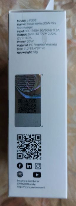 Продавам зарядно Mini Fast Charger 20W