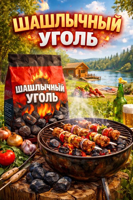 Шашлычный уголь оптом . Сапасына 100% кепілдік