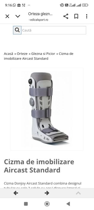 Cizma medicinala aircast potrivită pt mărimea 44-46