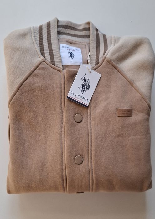 U.S. Polo Assnc мъжко яке бомбър  бежово  размер L