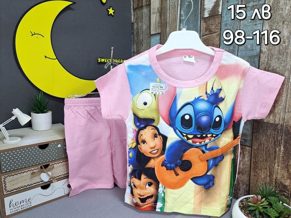 Пижами с къс ръкав за момиче