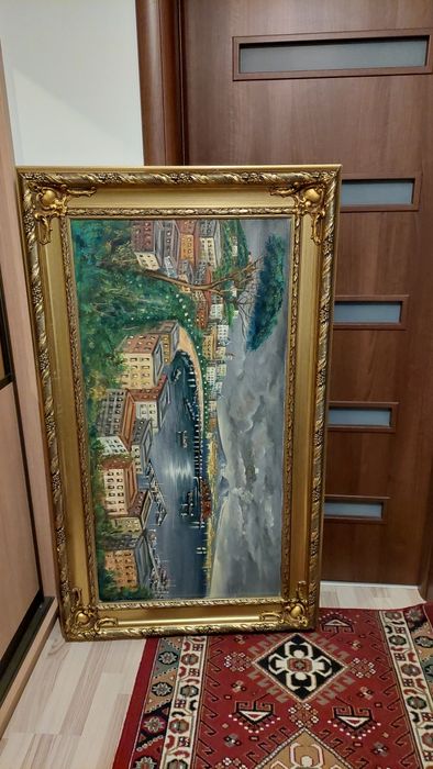 OKaZiE Arta Colectie Tablou PANZA mediteranean Vezuviu Decor sufragerie
