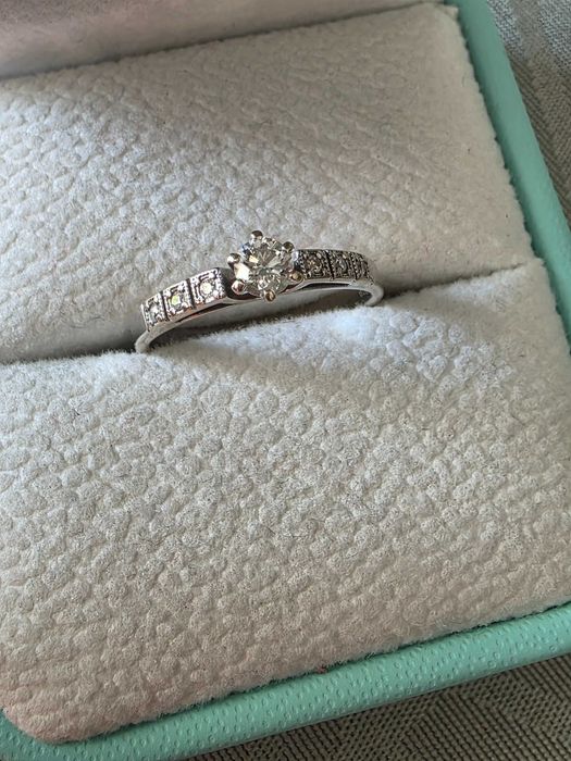 Inel logodna Aur 18 ct cu diamante naturale 0,26 ct