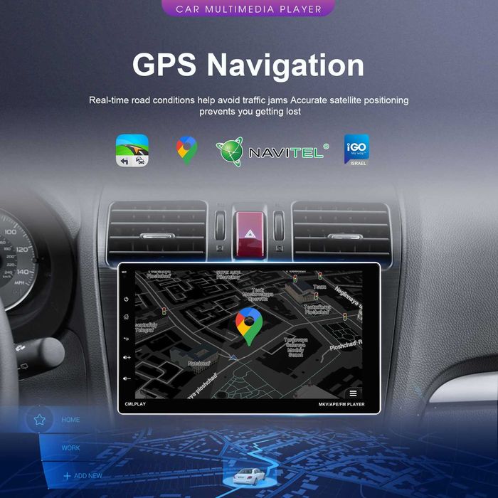 Мултимедия 9"  с Андроид Carplay Android Auto единичен дин навигация