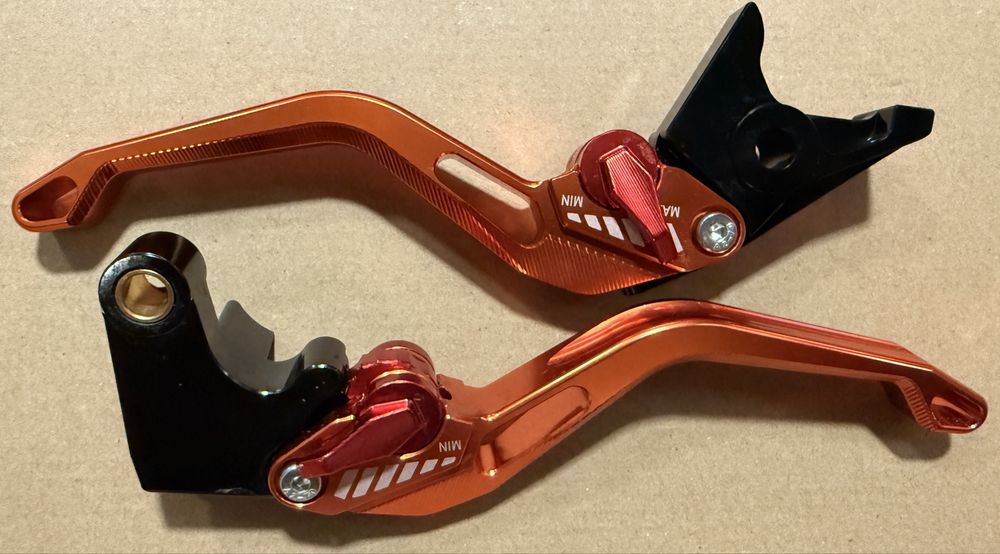 Set manete frana si ambreiaj, portocaliu pentru motociclete Y688 F14