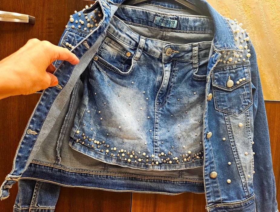 Дънково яке и пола за момиче