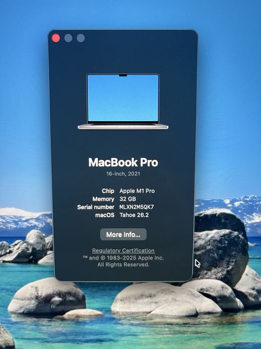 Macbook M1 PRO 16” 32гб ОЗУ 512 SSD