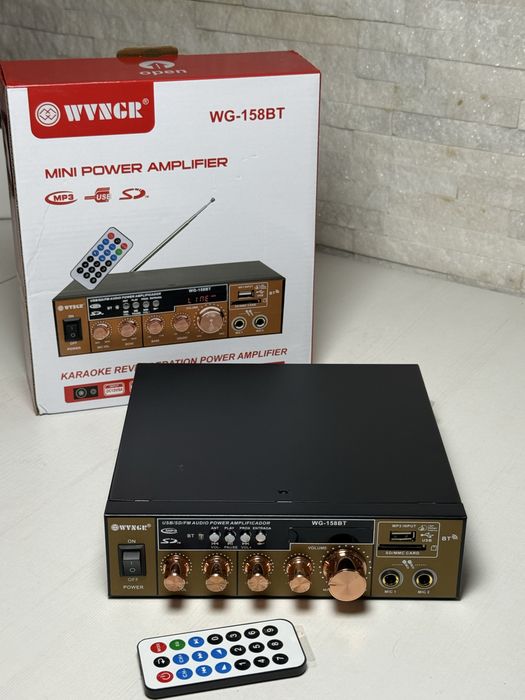 Amplificator receiver Bluetooth BT-158, USB, telecomanda inclusa