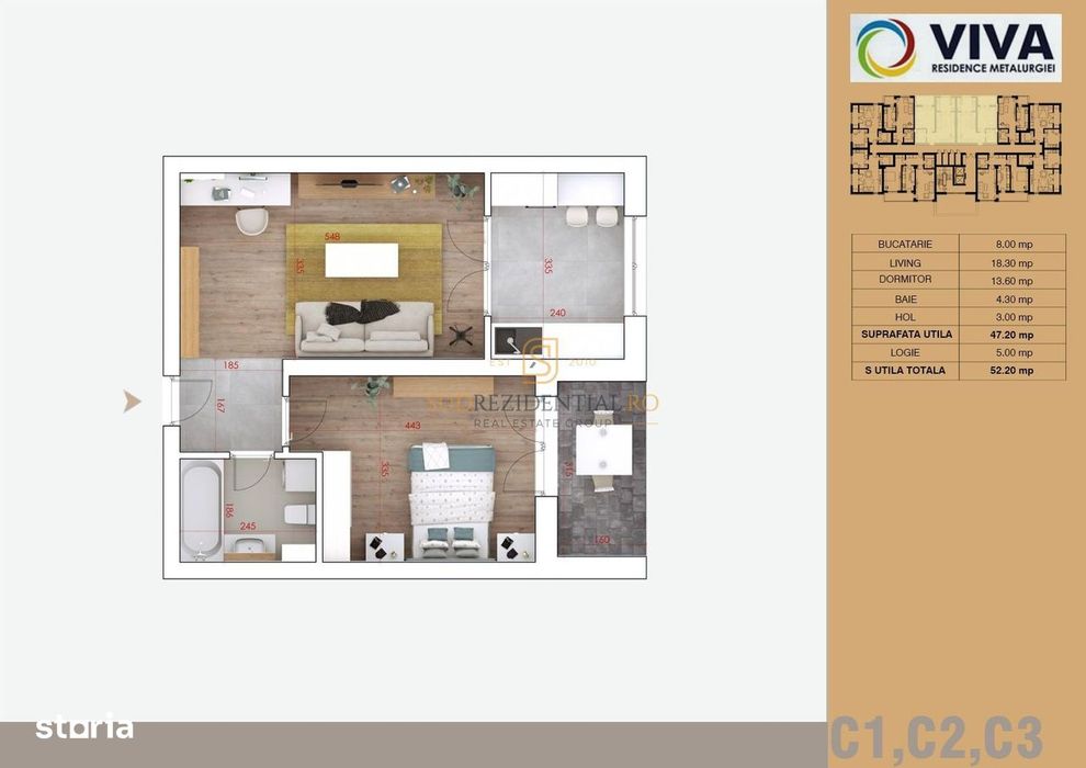 Apartament tip studio, 2 camere, aproape de metrou Aparatorii Patriei