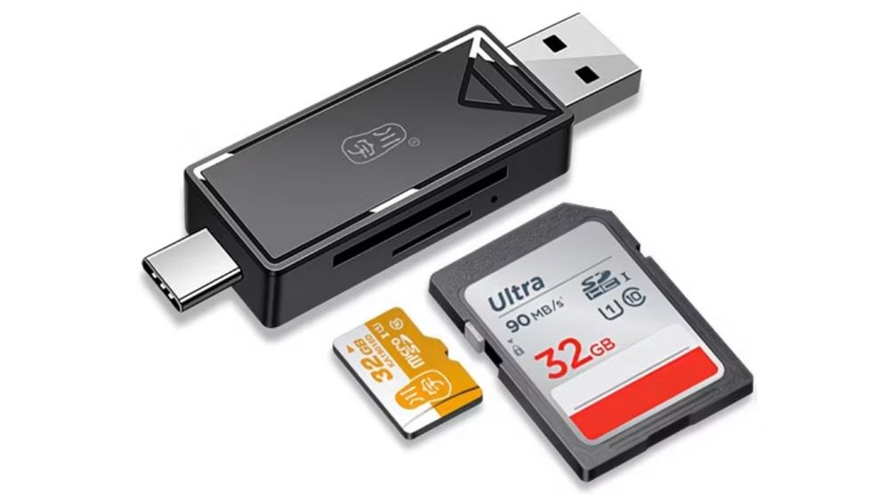 Картридер 3 в 1 USB Type-C для SD, TF-карта
