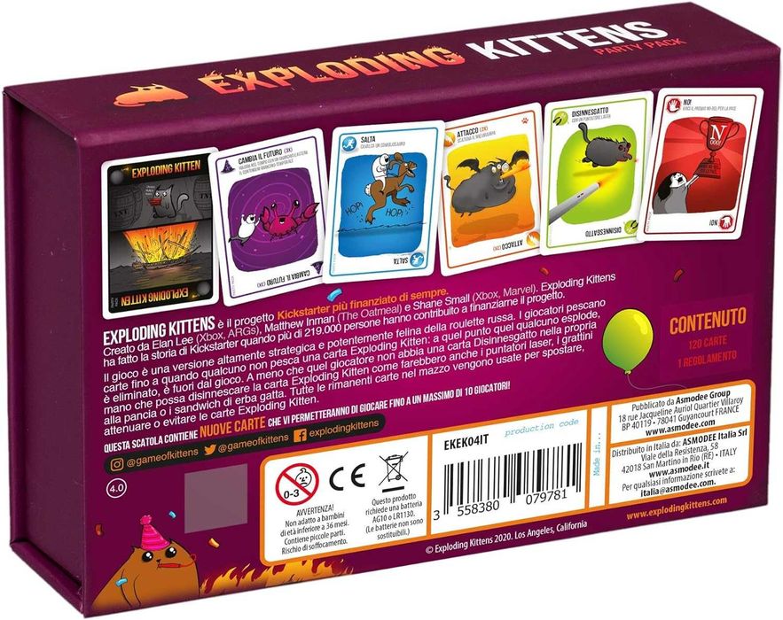 Exploding Kittens Party Pack (2019) „Експлодиращо коте“ игра на карти