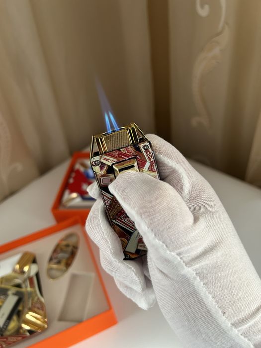 Луксозен подаръчен комплект за пури – пепелник, запалка и резачка