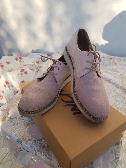 Pantofi fete piele naturală roz