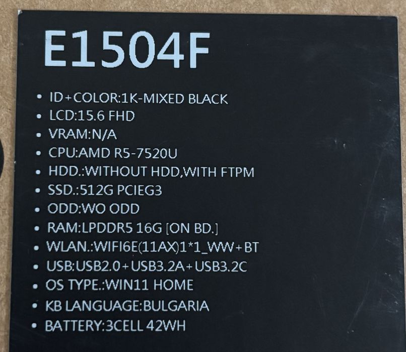 Лаптоп Asus Vivobook E1504F