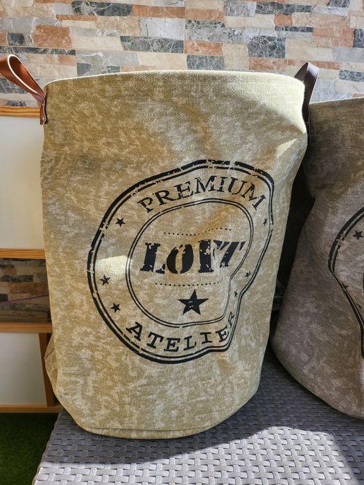 Кош за пране за дрехи за съхранение с надпис 2 цвята и дръжки