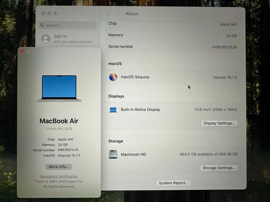 Apple Macbook AIR A3240 - M4 24GB / 512 GB 13 инча 2025 г MDM !!