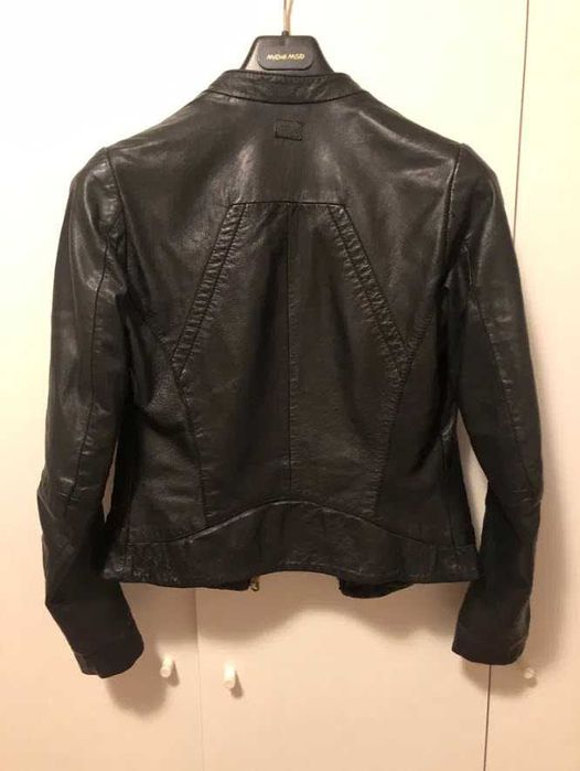 G-star Raw черно вталено яке от изцяло естествена кожа, размер XS/S