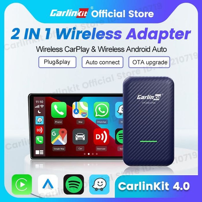 Продавам Carlinkit CP2A безжичен адаптер за Apple Carplay