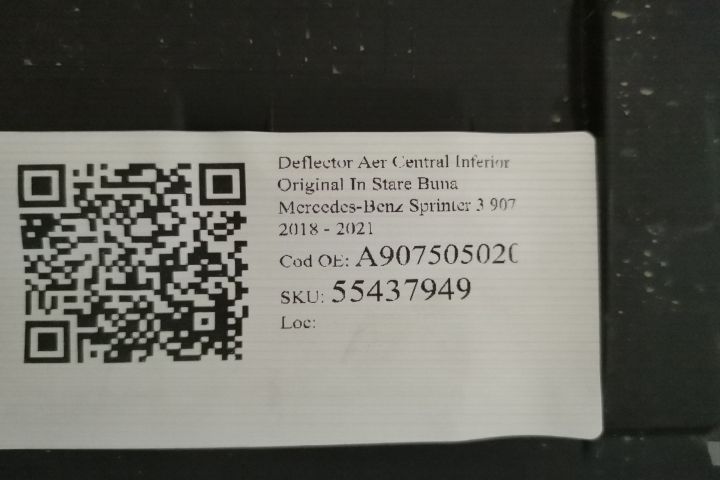 Deflector Aer Central Inferior Original In Stare Buna Mercedes-Benz  S