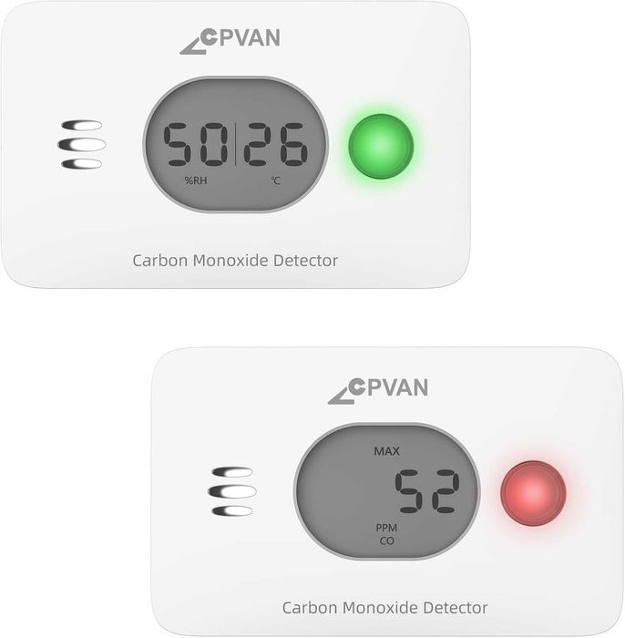 Детектор за въглероден оксид (CO) LCD дисплей – температура и влажност
