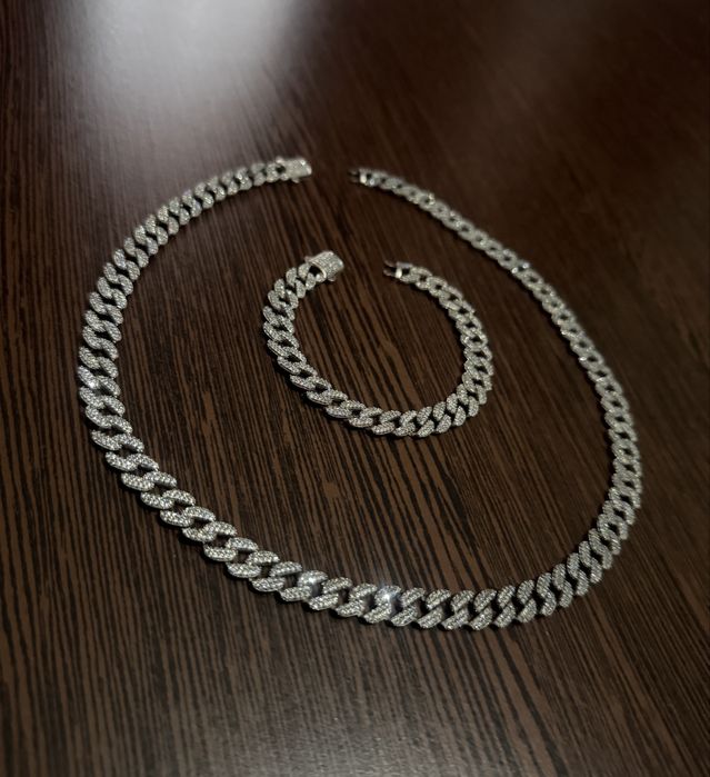 SET Cuban ARGINT ( Lanț + Brățară)