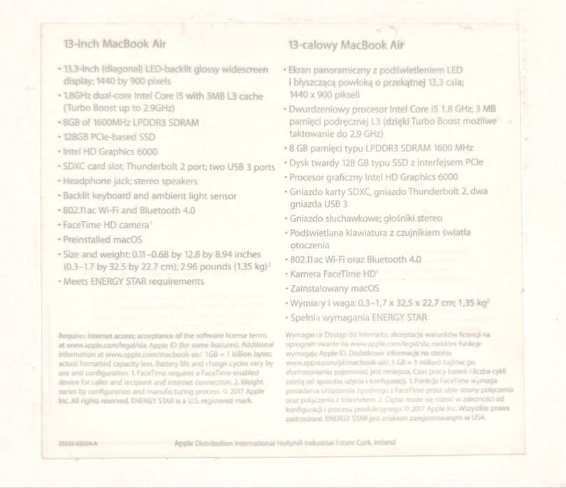 Vând MacBook Air, 126 gb