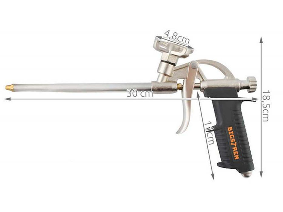 Пистолет за пяна, незалепващ, метално тяло, BIGSTREN