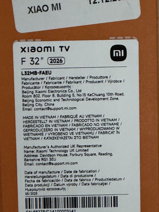 Xiaomi tv F32 2026 Fire tv