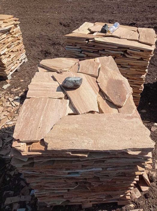 Плитняк желтый для дорожек двора для облицовки стен