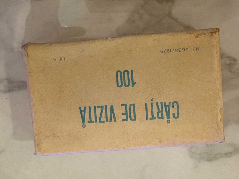 carti vizita carton in Cutie >60 buc goale pt scris manual comuniste