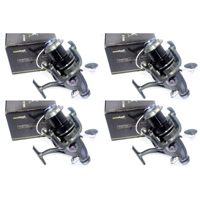 Set 4 lansete EastSark Trinity 3,90m/3,75lbs/3seg si 4 mulinete XY70