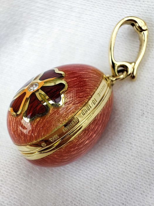Pandantiv Aur 18K Oul Faberge Victor Mayer Diamant Rubin ou aur faberg