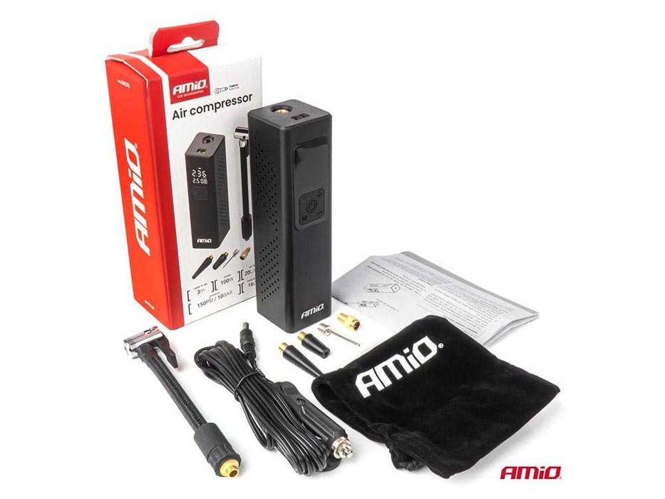 Автомобилен компресор AMIO  с лед дисплей 12v 100w