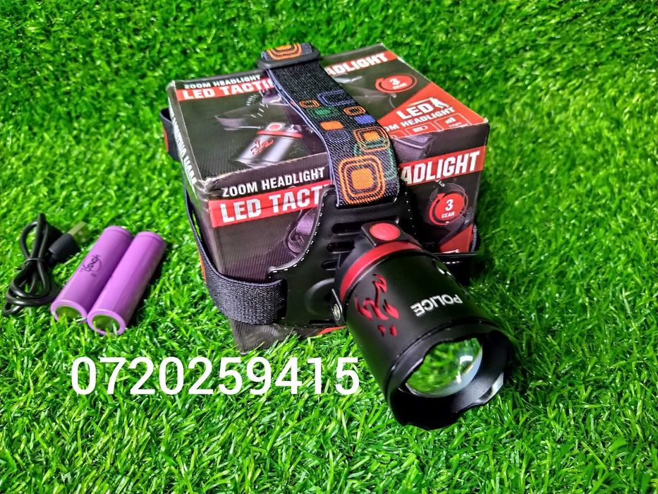 Lanterna Frontala Police cu Led Laser, ZOOM PM20 Pentru Distanta 1300M