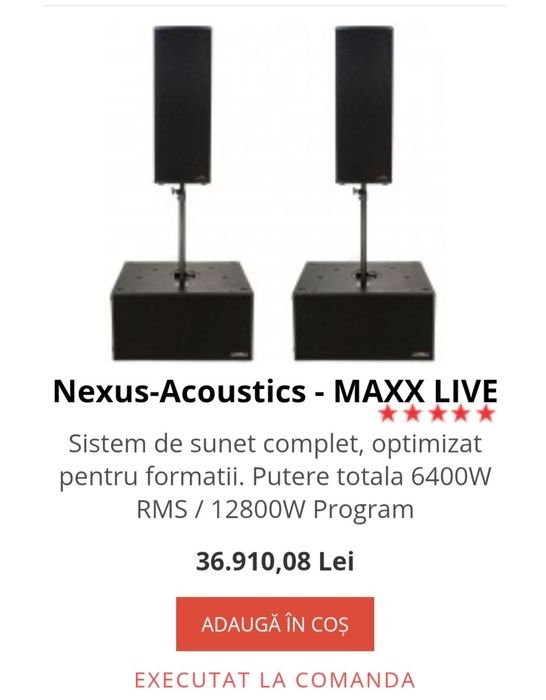 Nexus-Acoustics , sistem boxe sonorizare , profedional .