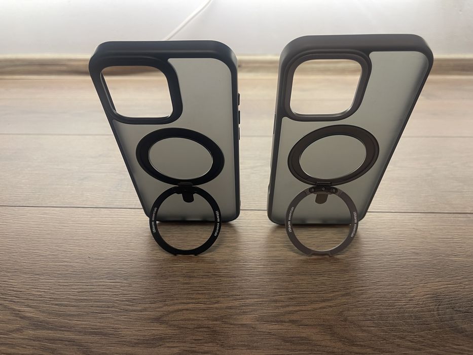 Set huse MagSafe iPhone 16 Pro Max cu inel stand – 55 lei