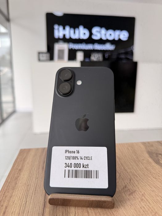 iPhone 16•128GB/100%Black  Айфон 16•128Гб/100%Қара
