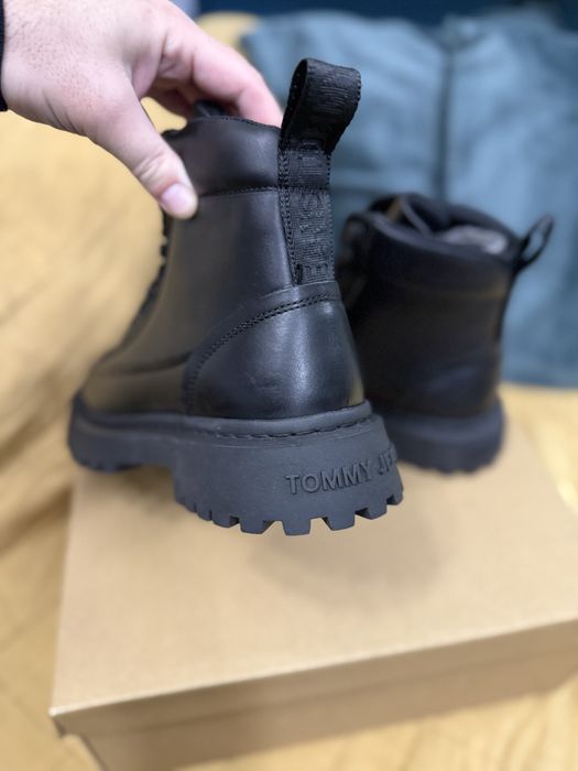 Tommy Jeans Lace Up Boot bocanci piele neagra marimea 40 noi originali