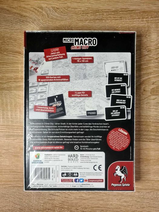Joc de Societate MicroMacro: Crime City in limba Germana Pegasus