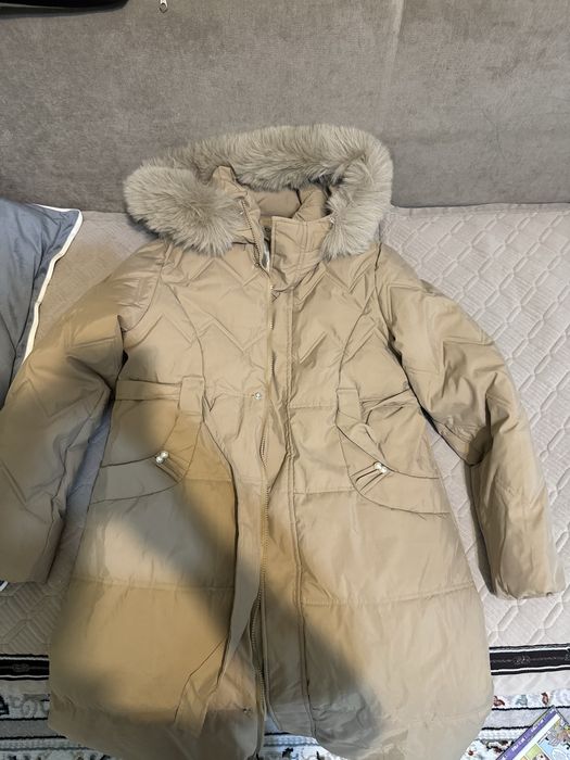 Зима куртка до колен теплая