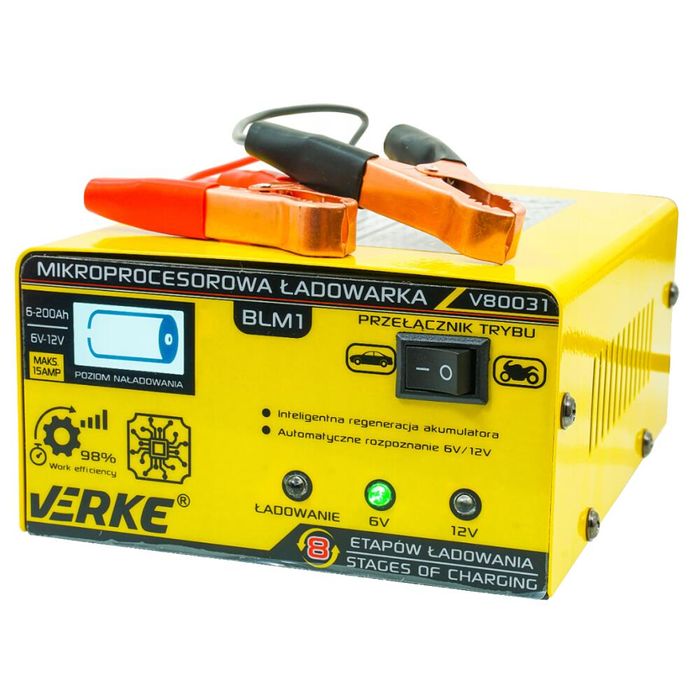 Redresor auto cu microprocesor, 6/12 V 15A, incarcare in 4 etape,