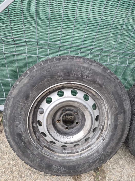 Jante 5 x108 cu anvelope 215 65 15C Citroen/Peugeot sau schimb cu jante aliaj logan pe 15 4x100
