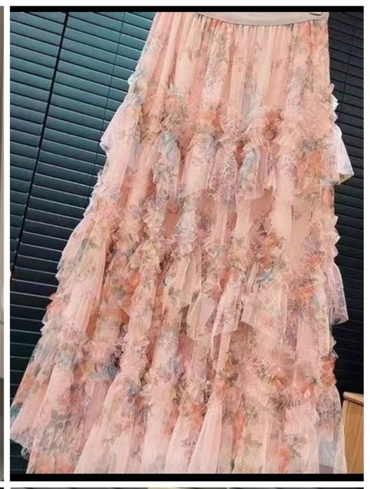 Юбка летняя с цветочным принтом