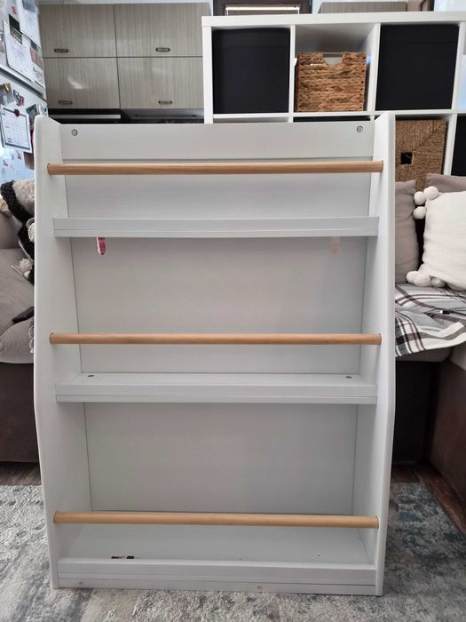 Bibliotecă din lemn albă Ugrow