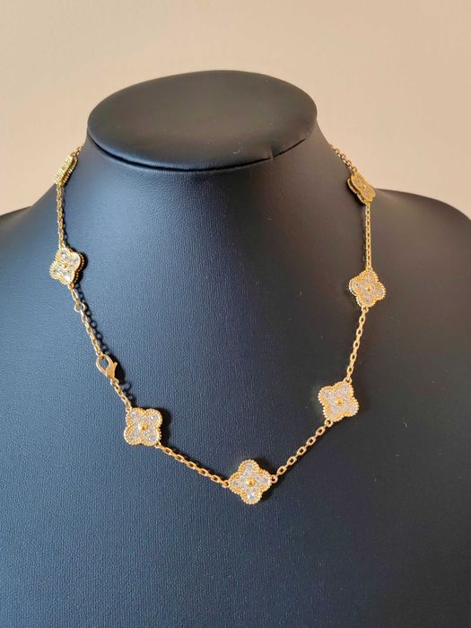 Дамско златно колие с 10 детелини Van Cleef & Arpels VCA
