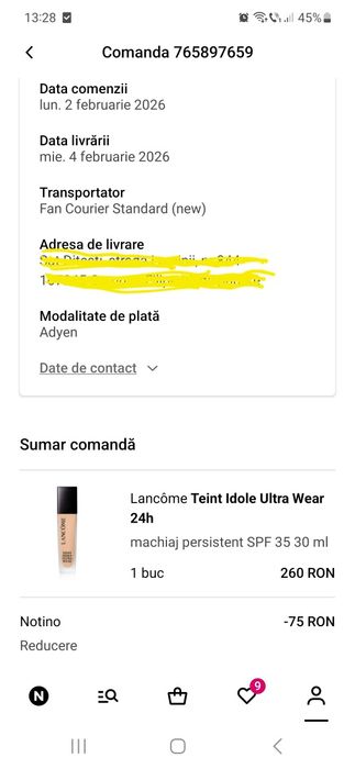 Fond de ten Lancome nou