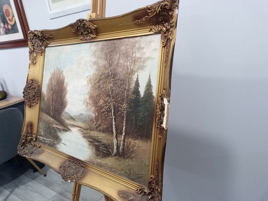 Автентична маслена картина „Планински пейзаж“ – 64 х 83 см (V. Braun)